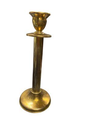 Vintage brass plated 13"x5" large candlestick holder SKU 10-099